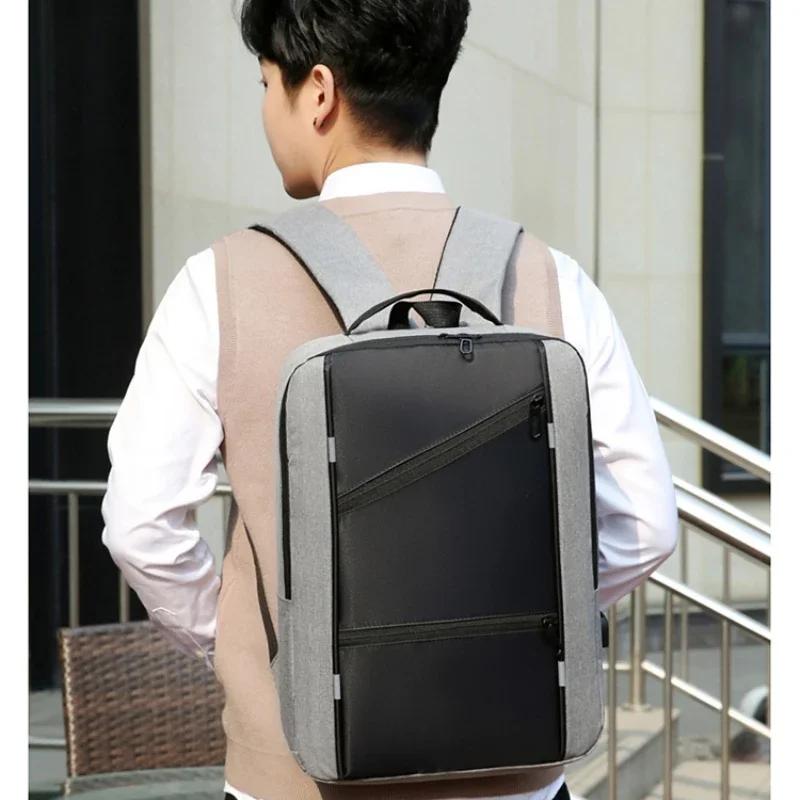 Business Casual Style Women Men Laptop Backpack Waterproof Oxford Cloth Laptop Bag  17 Inch Laptop Case