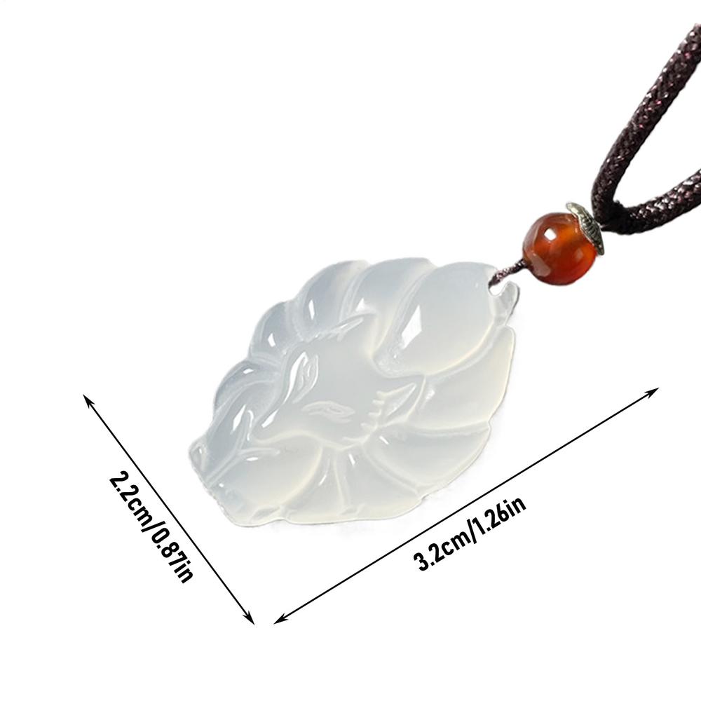 1pcs White Chalcedony Nine-tailed Fox Pendant Unisex Chinese Animal Lucky Amulet Clothing Accessories Lucky Jewelry Gift