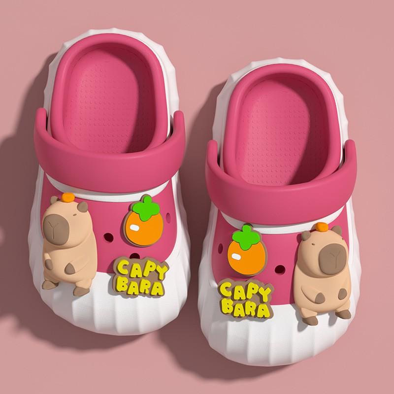 Kids Capybara Slide Sandals Boys Girls Indoor Home Slippers With Anti-Slip Sole Quick-Dry Breathable Footwear