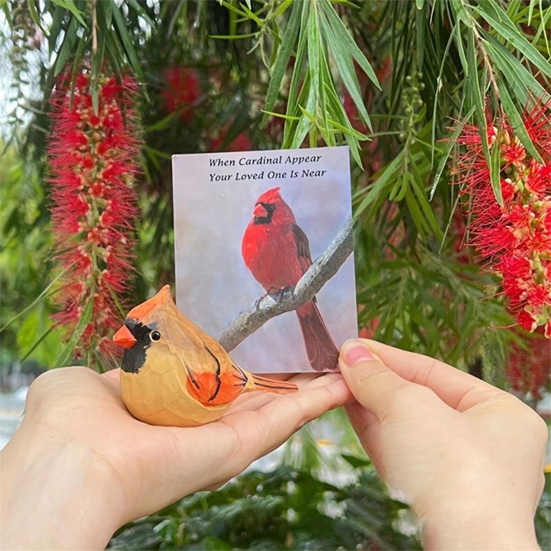 Resin Bird Decoration Hand-Carved Bird Figurine Hand-Painted Sculpted Resin Birds Statues 1PC