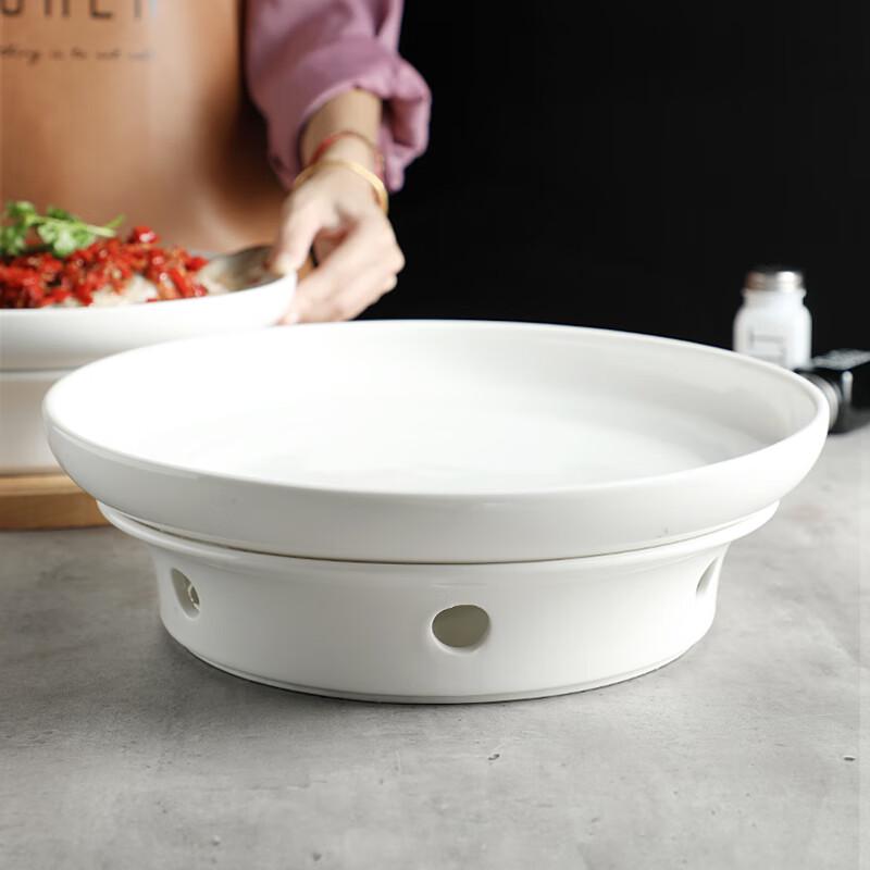 Nordic Ceramic Deep Plate with Heating Stand