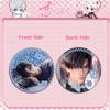 1PC Love and Deepspace Sylus Rafayel Zayne Xavier Anime Flowing Sand Badge Double Sided Pattern Brooch Cospaly Cartoon Gift 55MM