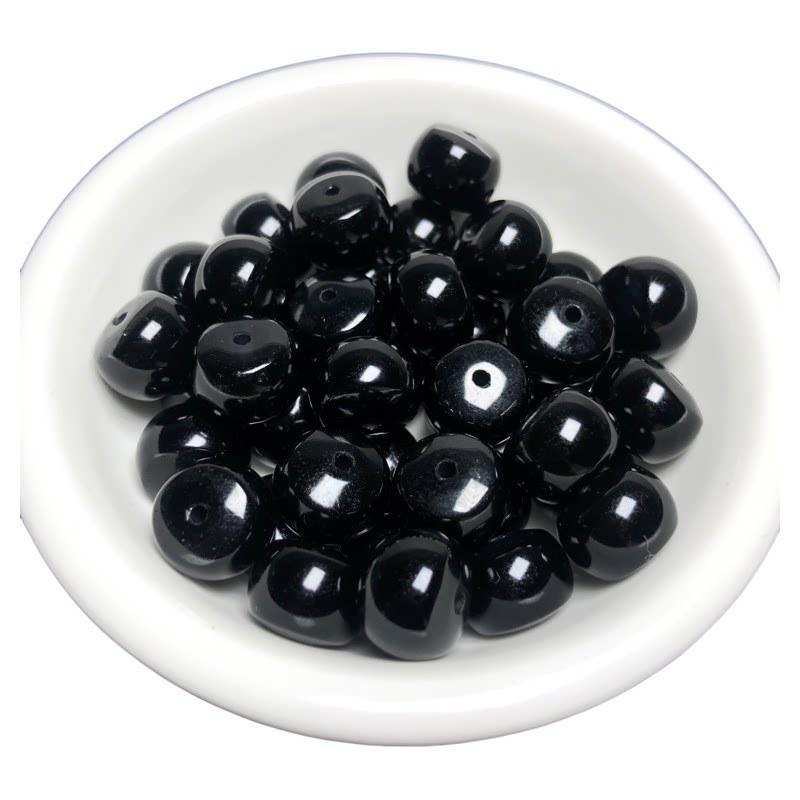 Black Agate Spacer Beads for DIY Handcrafted Accessories