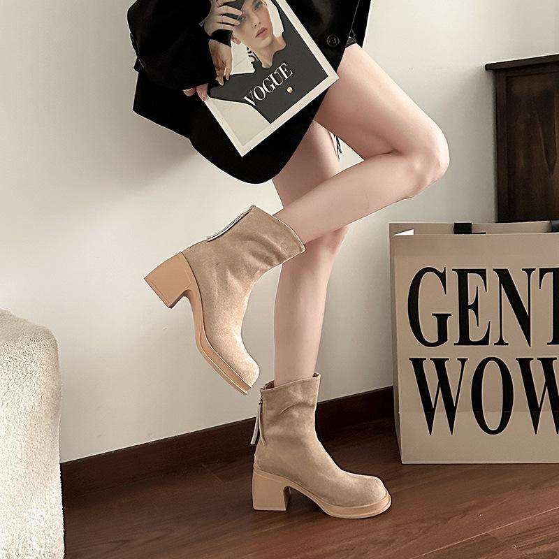 Retro Fashion Design Sense Removable Two-wear Thick Heel Boots Children's New Summer Stacking Boots Thick Heel