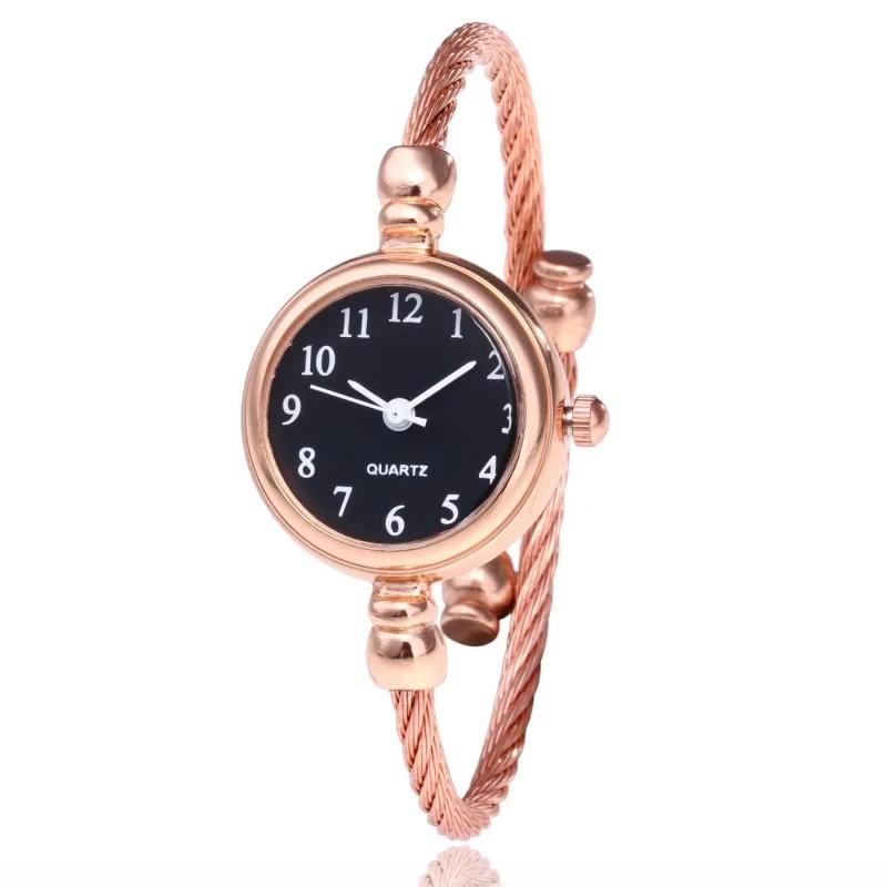 Women Watches Small Gold Bangle Bracelet Watch Stainless Steel Retro Ladies Quartz Wristwatch Clock Fashion Dress Watch