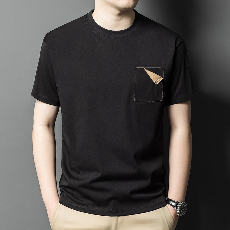 Volné pánské tričko s krátkým rukávem, nový letní styl, móda pro mladé a středního věku, korejský styl, kulatý výstřih, univerzální topy a mikiny