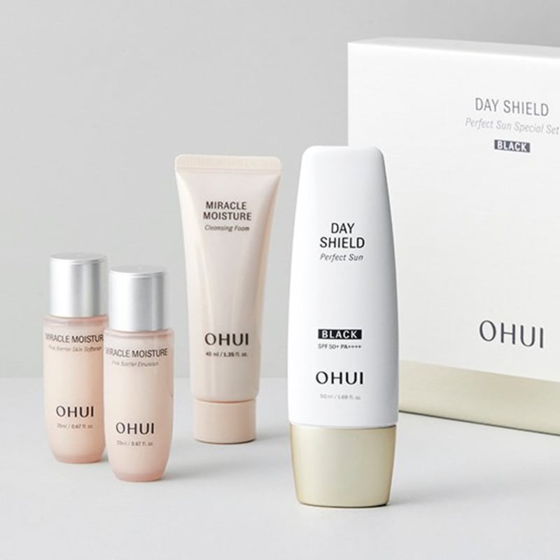 Ohui Day Shield Perfect Sun Black Planning (Sunscreen 50ml, Softener 20ml, Emulsion 20ml, Cleansing Foam 40ml)