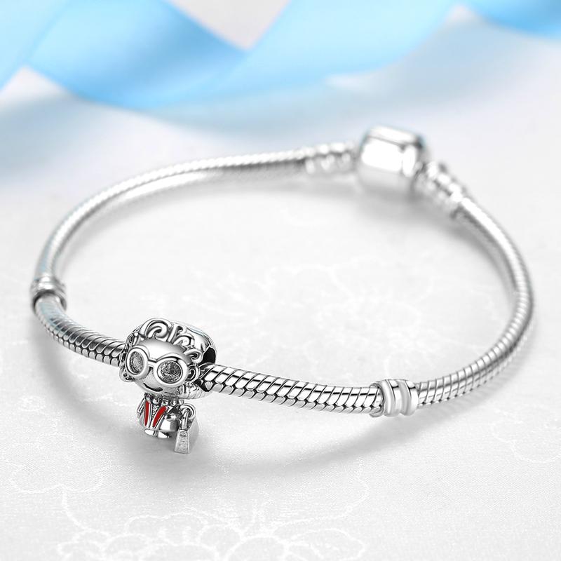 Original 925 Sterling Kupfer Charms Passen Markenarmbändern Opa Oma Junge Mädchen Perlen Liebe Familie Frauen DIY Halsketten Zirkon