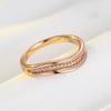 Wbmqda Simple  Natural Zircon Ring For Women 585 Rose Gold Color Irregular Geometric Shape Daily Matching Fine Jewelry