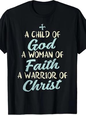 FaithInspired 100 Cotton TShirt for Men  A Youngsters of God A Woman of Faith Print Casual Crew Neck Short Sleeve