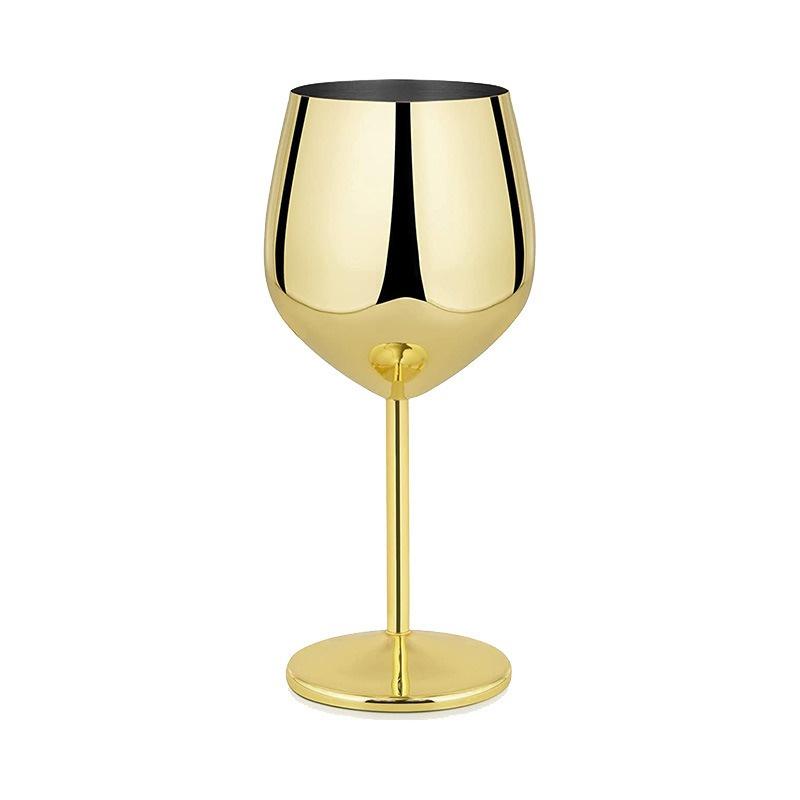 500ML Stainless Steel Red Wine Cocktail Glass Unbreakable Metal Tall Champagne Glass KTV Bar Goblet European Style Wine Glass