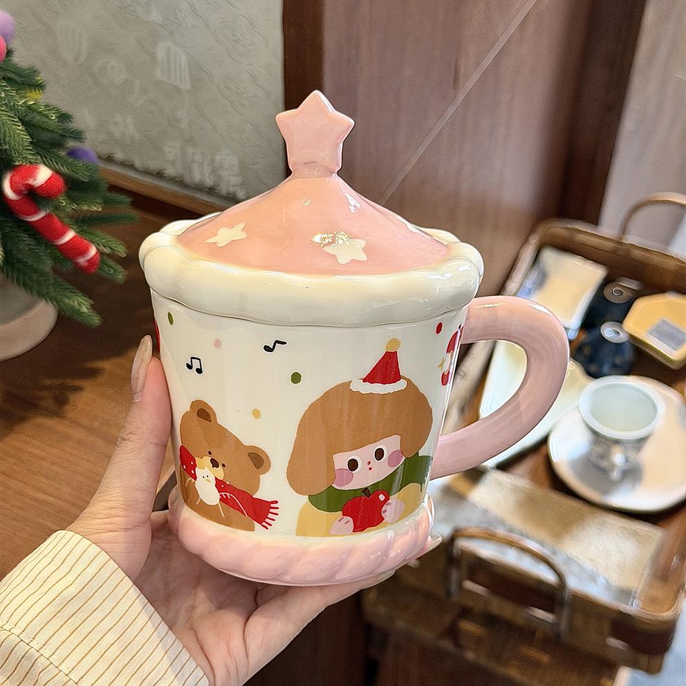 Christmas gift mug ceramic high-value Christmas cup gift box for girls with gifts Christmas Eve
