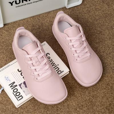Men's and Women's Wide-headed Barefoot Shoes, Light Soft-soled Couples' Outdoor Sports Shoes, Low-top Lace-up Leather Casual Shoes