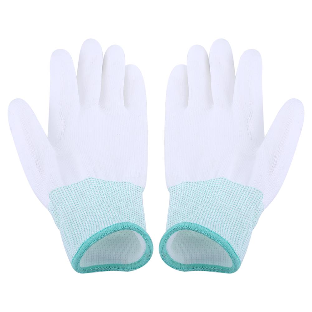 Anti Static Antiskid Glove PU Coated Palm Finger Part for PC Computer Phone (S)