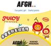 Genuine KAKAO FRIENDS Fruit Plush Doll Keychain Charm