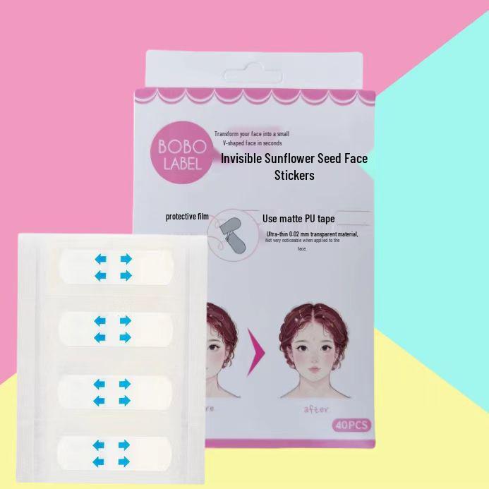 Matte Face Lift Stickers - TikTok Style Invisible V-Face, Water-Resistant & Breathable, Thin Design, 40 Pieces