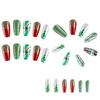 24pcs Reusable Press On Nail Christmas Design With Adhesive Gel And Emery Board Easy Application Fake Nail For Parties