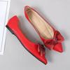 Women Pointed Toe Bowknot Flat Shoes Lady Sweet Office Single Shoes Female Loafers Mother Girl Student Comfy Casual Shoes S35-43