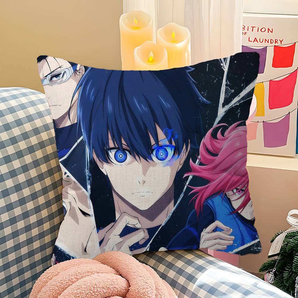 Japan Manga Blue Lock Pillow Cover for Bedroom Room and Living Room Sofa Decorative Cushion Cover