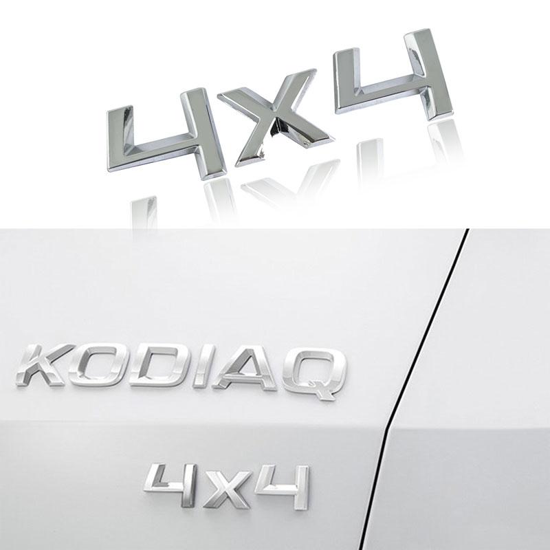 ZDVK6 Auto Styling 3D Metall 4x4 Emblem Abzeichen Aufkleber für Skoda Octavia Fabia Rapid Yeti 4x4 Heckklappe Aufkleber Auto Zubehör