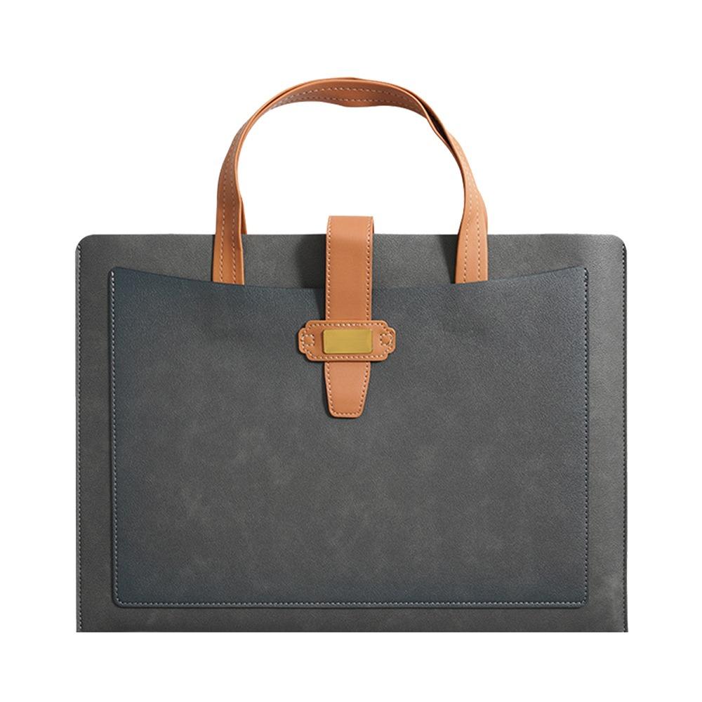 A4 Size File Folder PU Business Bag New Business Briefcase School Office Supplies темно серый