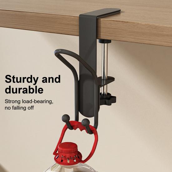 1/2Pcs Adjustable Desk Mount Hooks Backpack Hooks Strong Load-bearing Multipurpose Easy Installation Hanger Hooks