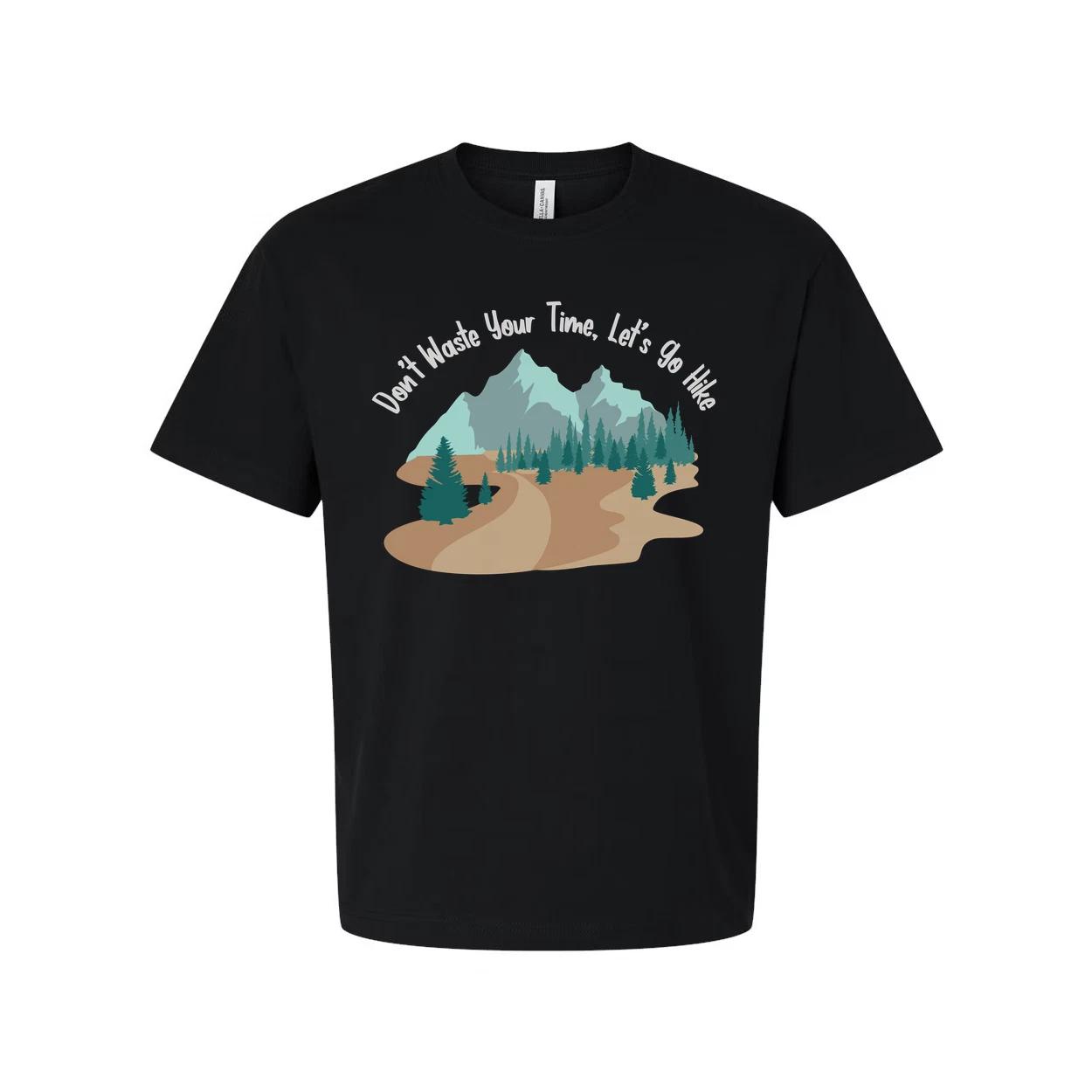 Unisex Outdoor Landscape Graphic Tee With Mountain Trail Forest Scene In Soft Co 4XL