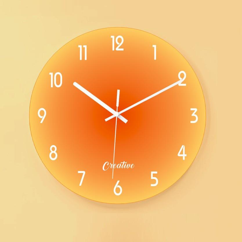 

Creative Sunset Glass Clock Wall Watch, Home Decor, Internet-famous Silent Wall Clock, Simple Sunset Living Room Sunset Clock 30CM