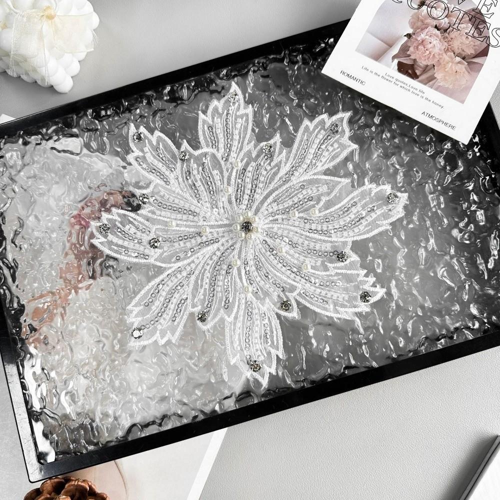 Beaded Organza Clothing Fabric Patches Colorful Flower Embroidery Patch Dress