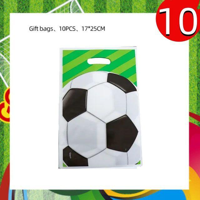 Green Football-themed Birthday Party Tableware Set - Disposable Paper Plates, Cups, Knives, Forks, Spoons and Straws