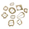 Assorted Gold Metal Irregular Shaped Buckles Textured Surface For DIY Sewing Scarf Belt Clothing Decor Craft Projects