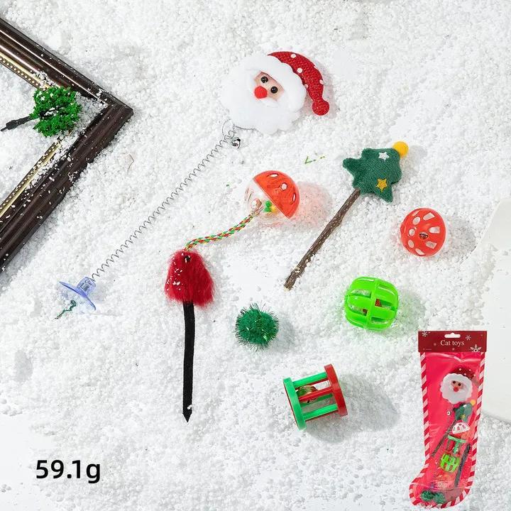 

Рождественские наборы игрушек для кошек Подарки на Новый год для домашних животных Игры для охоты на кошек Игрушки для кошек Интерактивные игрушки для кошек Рождественские аксессуары