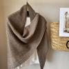 Meier Wollschal, neuer hohler einfarbiger Schal für Herbst und Winter, gestrickter Dreiecksschal, warmer Schal.