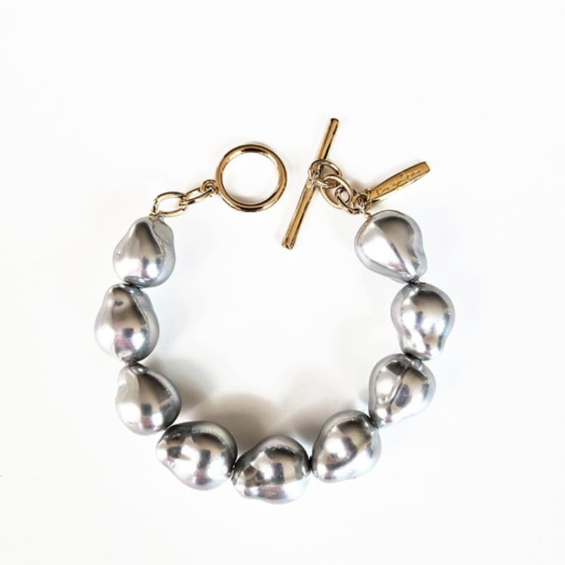 

Eliz by Lizgallery Baroque Pearl Bracelet_Grey gray