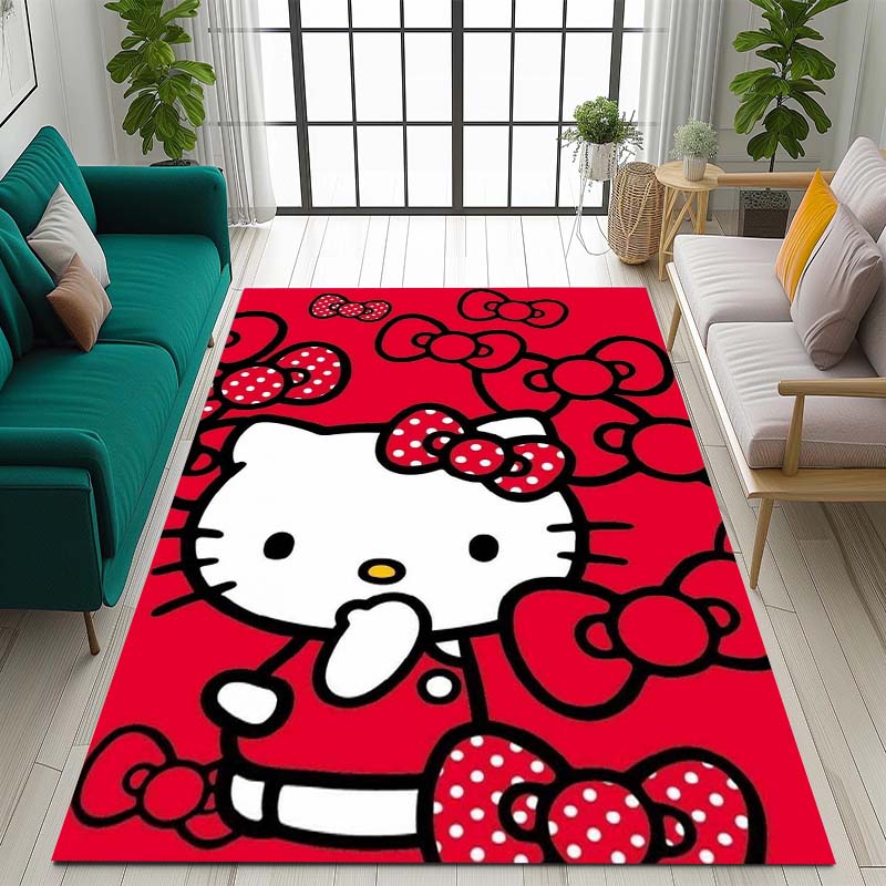 3D cute Hello Kitty cartoon rug, suitable for bedrooms, living rooms, sofas, home doormats, large size children's play mat, Q-01