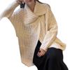 Lapel sweater jacket women's autumn and winter new design soft waxy thickened loose lazy wind twist knitted cardigan