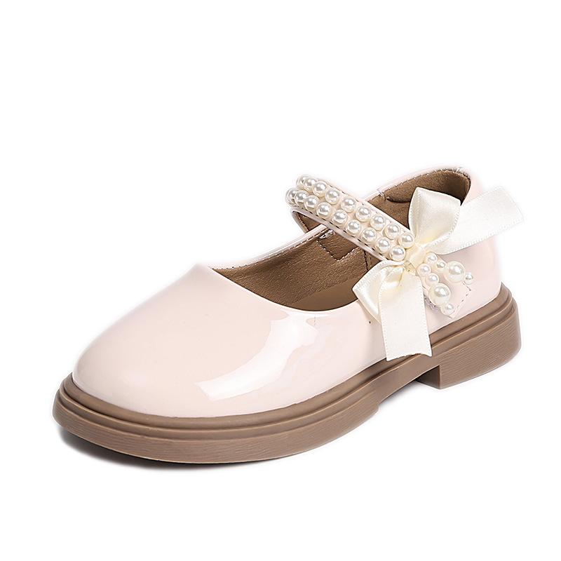 New Spring and Autumn Girls' Soft Sole Fashionable and Versatile Leather Shoes
