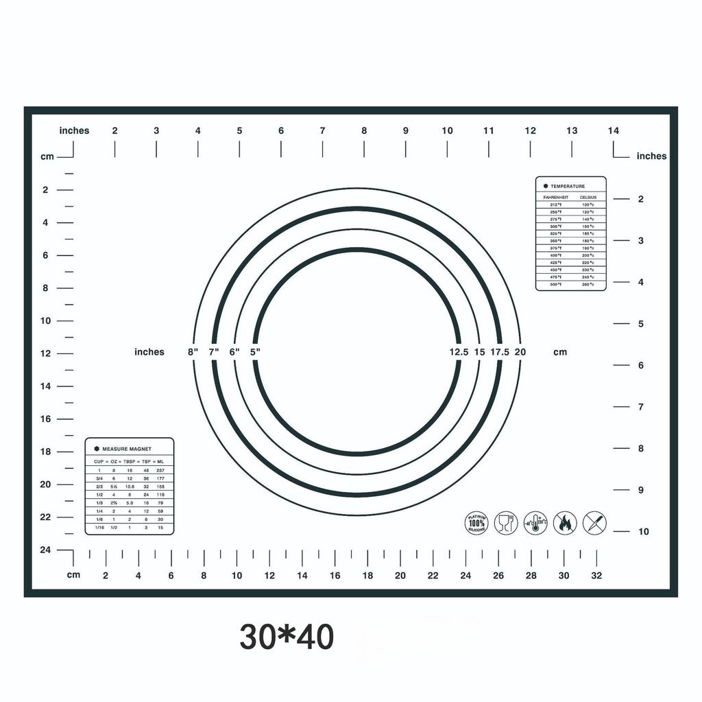 1PC Silicone Baking Mat Kneading Pad Dough Mat Pizza Cake Dough Maker Kitchen Cooking Grill Non-Stick Gadgets Bakeware