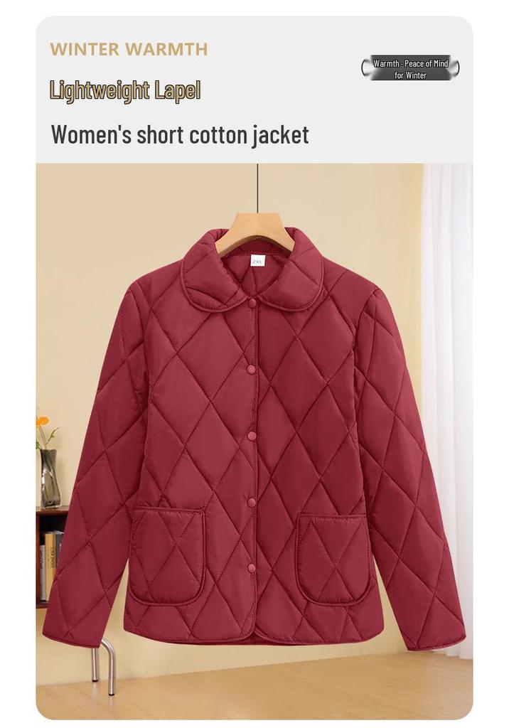 Chun Ya Fang Women's Lightweight Cotton Jacket - Stylish, Loose, Quilted Design, Solid Color, Short Outerwear.