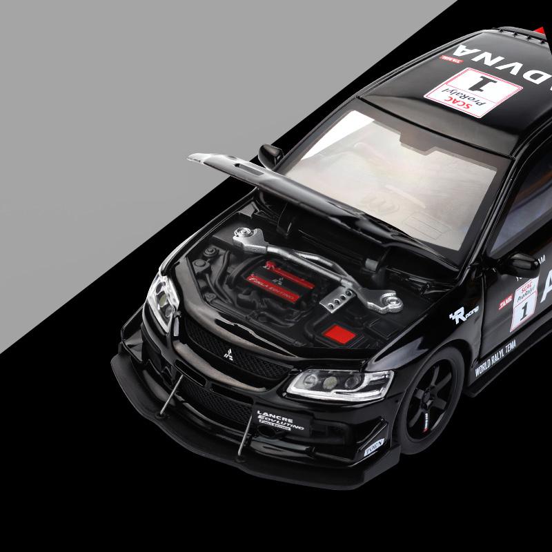 1:32 Mitsubishi Lancer Evolution EVO IX 9 Track Painted Sports Metal Alloy Diecast Model Car Pull Back Hobby Collection Decorate