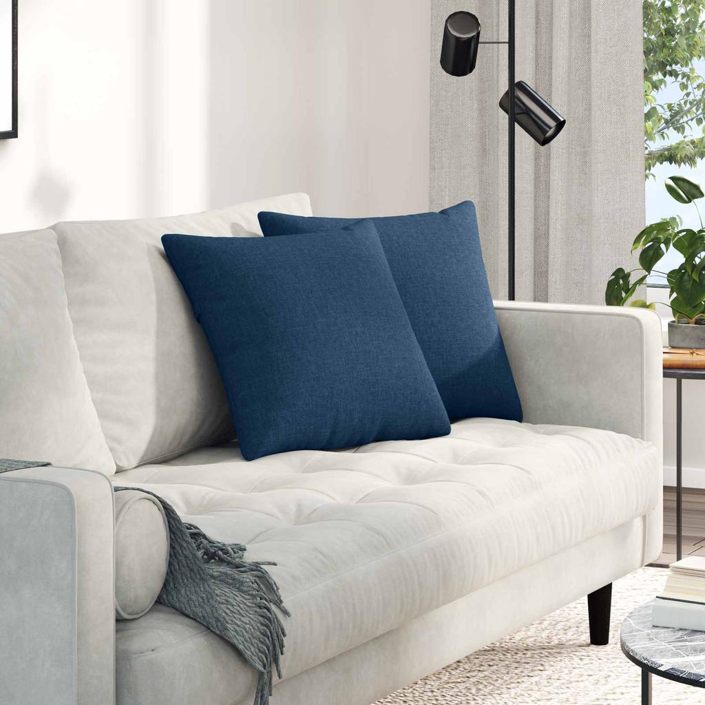 Sofa Cushions 2 pcs Blue 45 x 45 cm Fabric