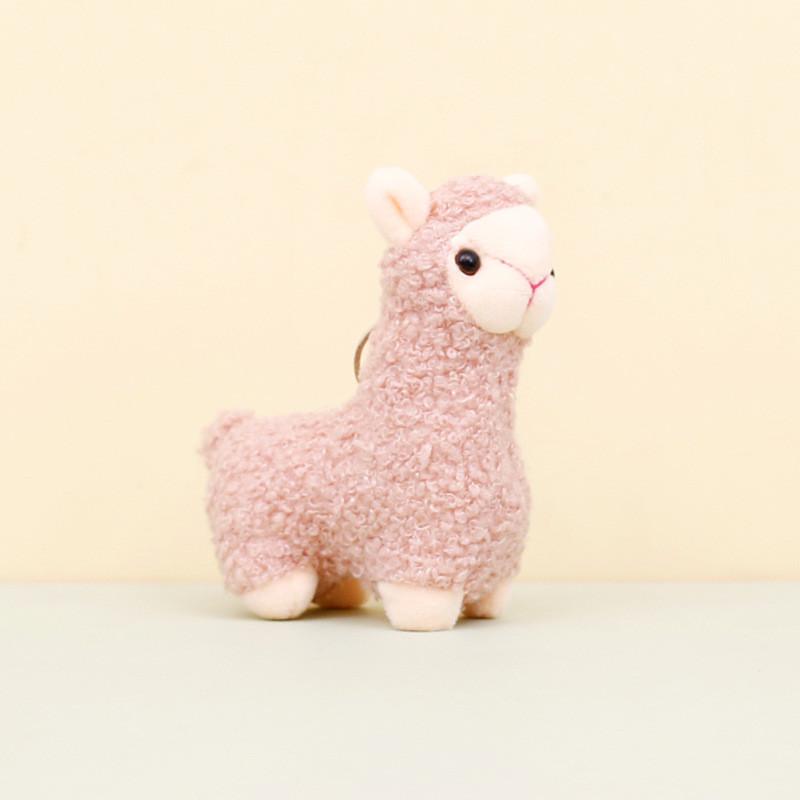 Sweet Cartoon Llama Keychain Soft Plush Toy With Pp Cotton Filling 12cm