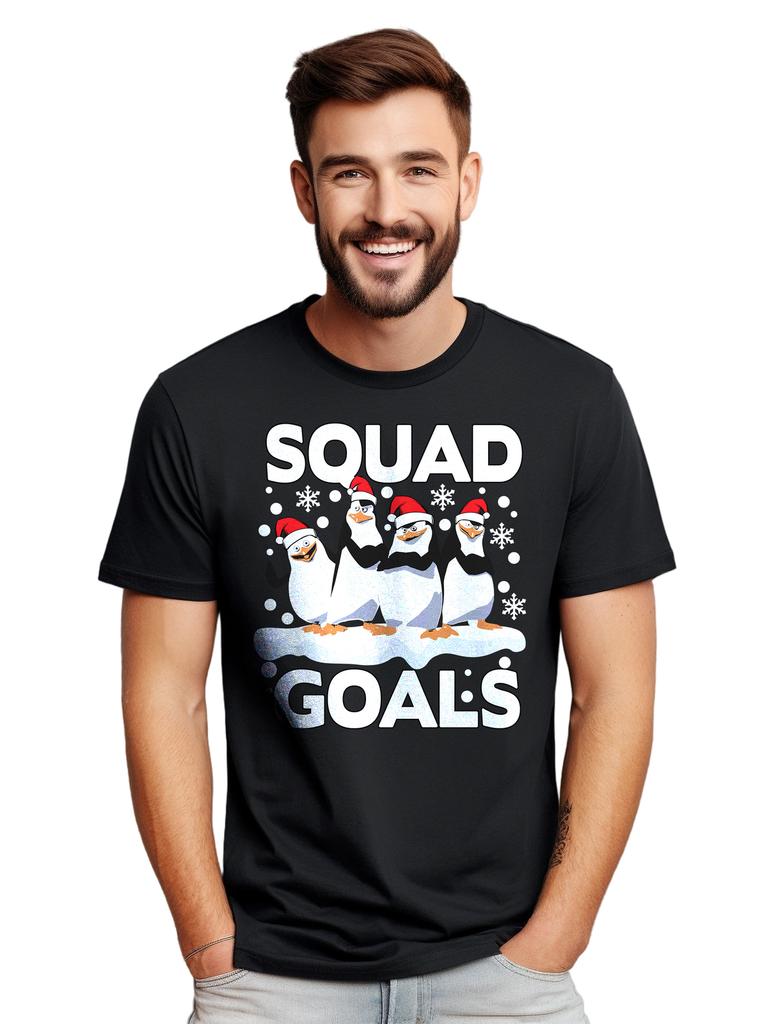 Penguin Squad Goals T-Shirt Mens Womens Tees Top - Funny and Festive! Unisex, 100% Cotton, Funny t-sh