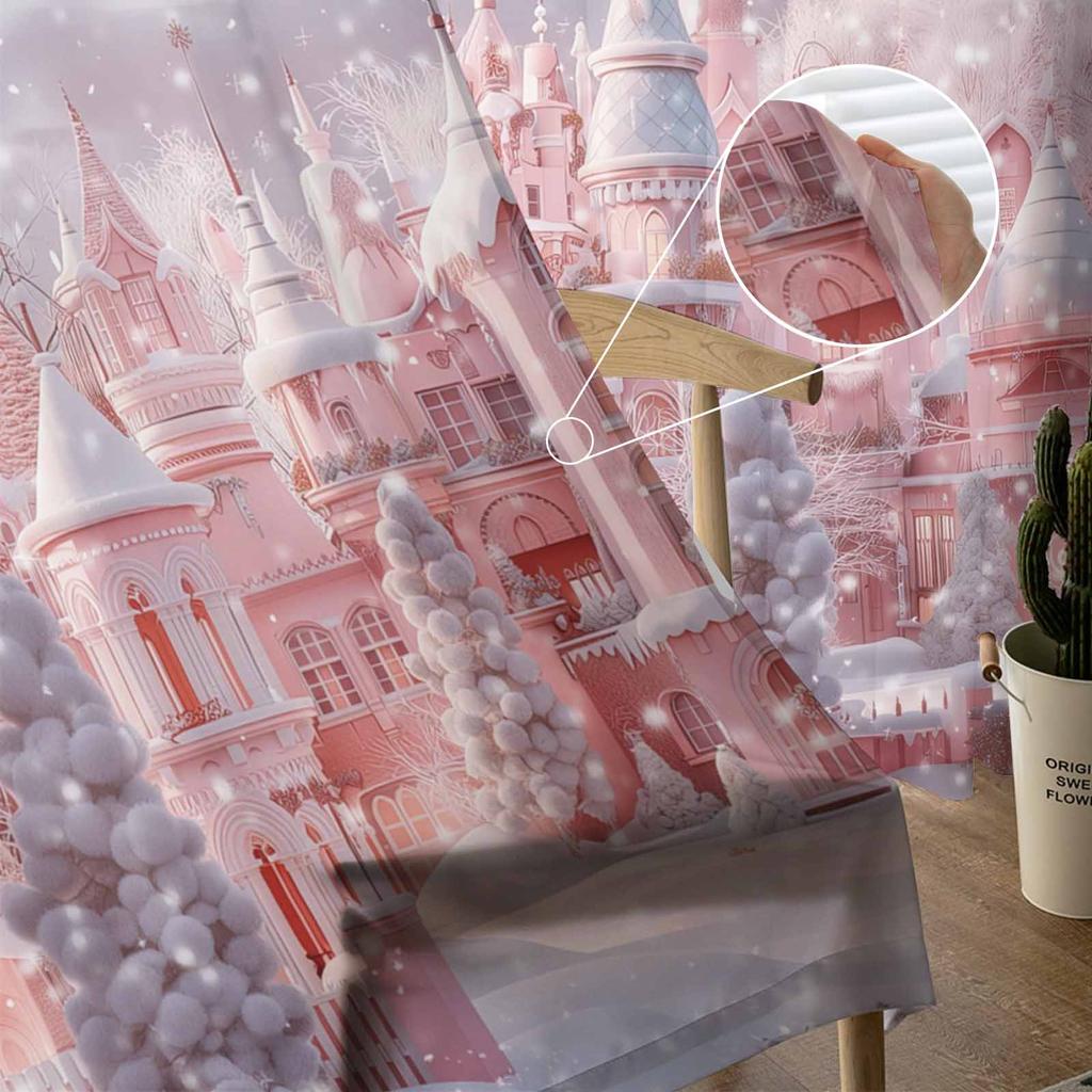 Christmas Western Santa Claus Curtains For Living Room Bedroom Home Decoration Window Voile Tulle Curtain Drapes