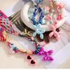 Dopamine Color Silk Scarf Bowknot Pendant Necklace for Women - Light Luxury Fashion, Pink Puppy Design