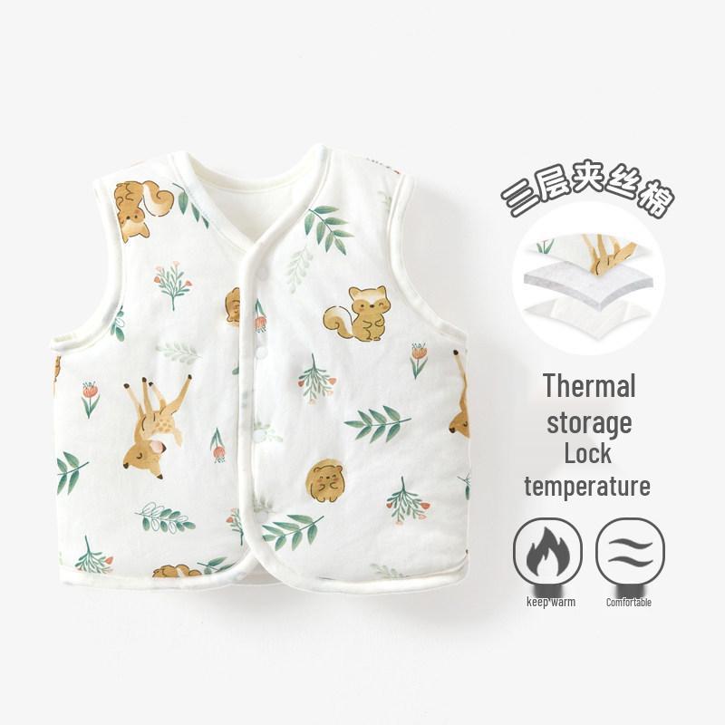 Jingqi Baby Gesteppte Baumwollweste für Säuglinge - Ärmellos, Warme Herbst-/Winterjacke für Neugeborene