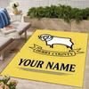 Derby County F.C. Design Area Rug Personalized Name- Non-Slip, Soft & Cozy Floor Mat for Living Room, Office - Indoor/Outdoor Carpet