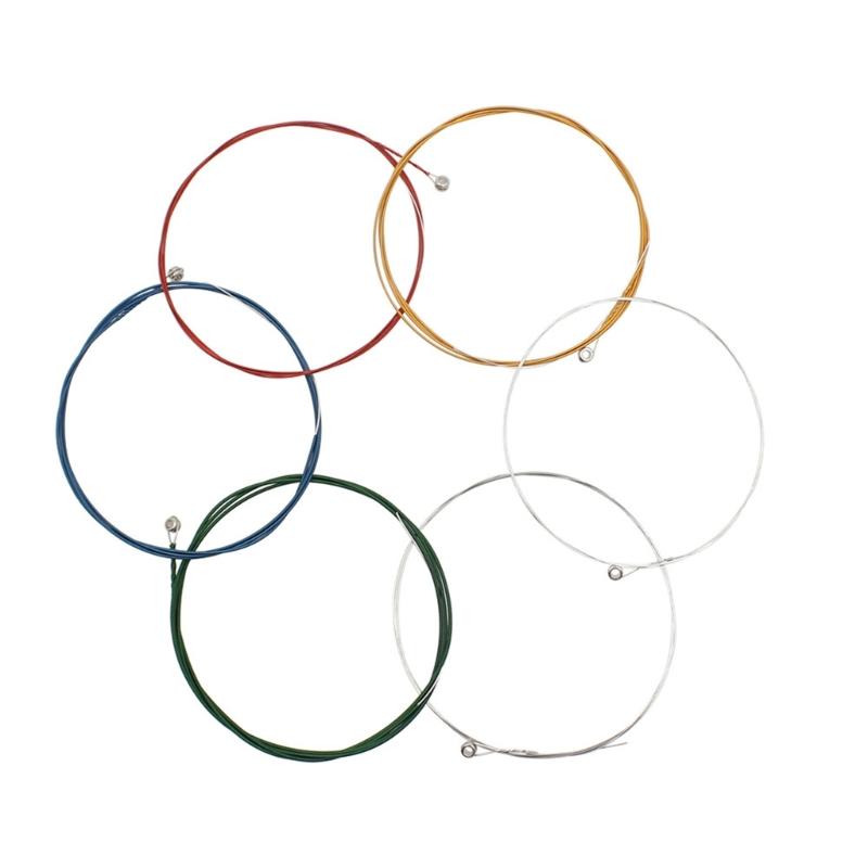 6Pcs/pack Folk Guitar String, Steel Core Guitar Strings Set Practice Replacement Part Accessory for Acoustic Folk Guitar