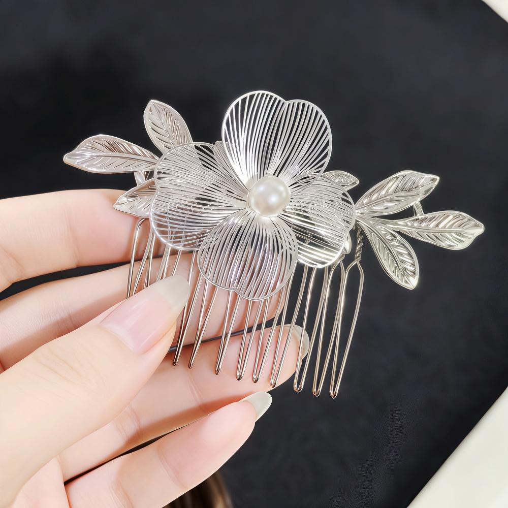 Metal Handmade Flower Hair Comb Pins Wedding Bridal Styling Hair Clip Pins Fashion Insert Hairpins Hair Accessories Gifts