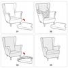 Bottle Green Velvet Elastic Wingback Armchair Cover [22E8]